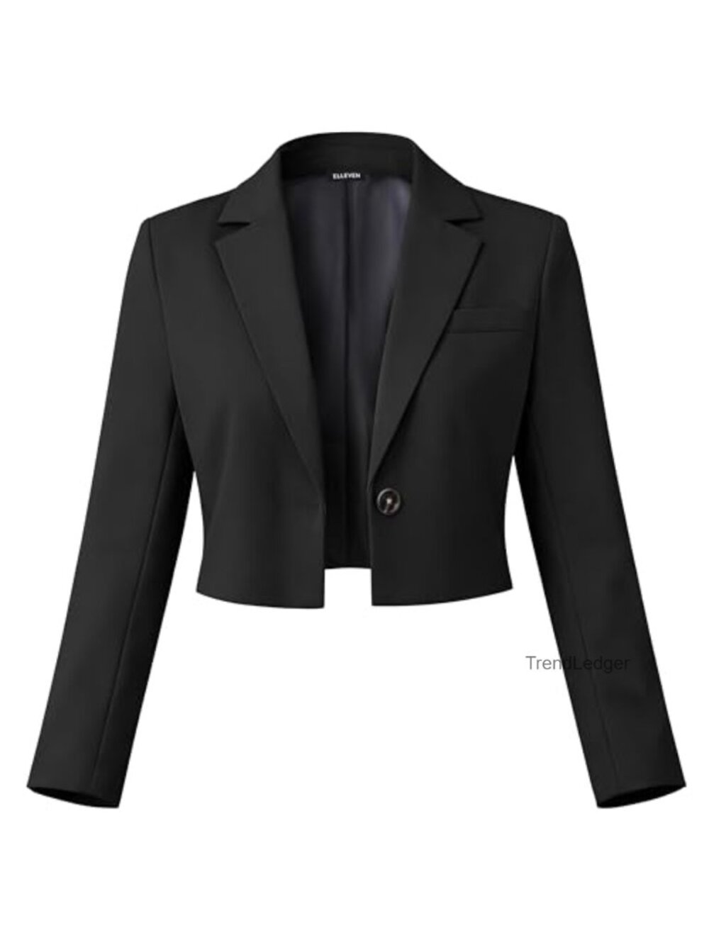 Women's Cropped Blazer Business Casual Long Sleeve Button Jacket